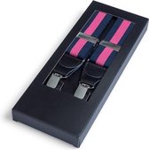 Bretels elastiek gestreept | Marineblauw/fuchsia