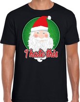 Fout Kerst shirt / t-shirt - I hate this - zwart voor heren - kerstkleding / kerst outfit S (48)