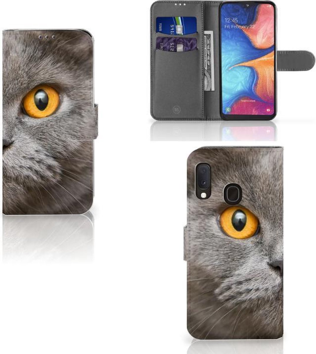 Telefoonhoesje met Pasjes Samsung Galaxy A20e Britse Korthaar