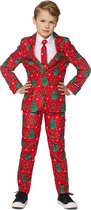 Kerst & Oud & Nieuw Kostuum | Klassieke Kleuren Kerstboom | Jongen | Maat 134-140 | Kerst | Verkleedkleding