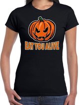 Halloween Eat you alive verkleed t-shirt zwart voor dames XS