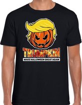 Halloween Trumpkin make Halloween great again verkleed t-shirt zwart voor heren - horror pompoen shirt / kleding / kostuum S