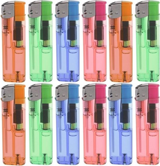 12x Gekleurde aanstekers 9 cm - Sigaretten aanstekers 12 stuks - Hervulbare/ navulbare... | bol.com