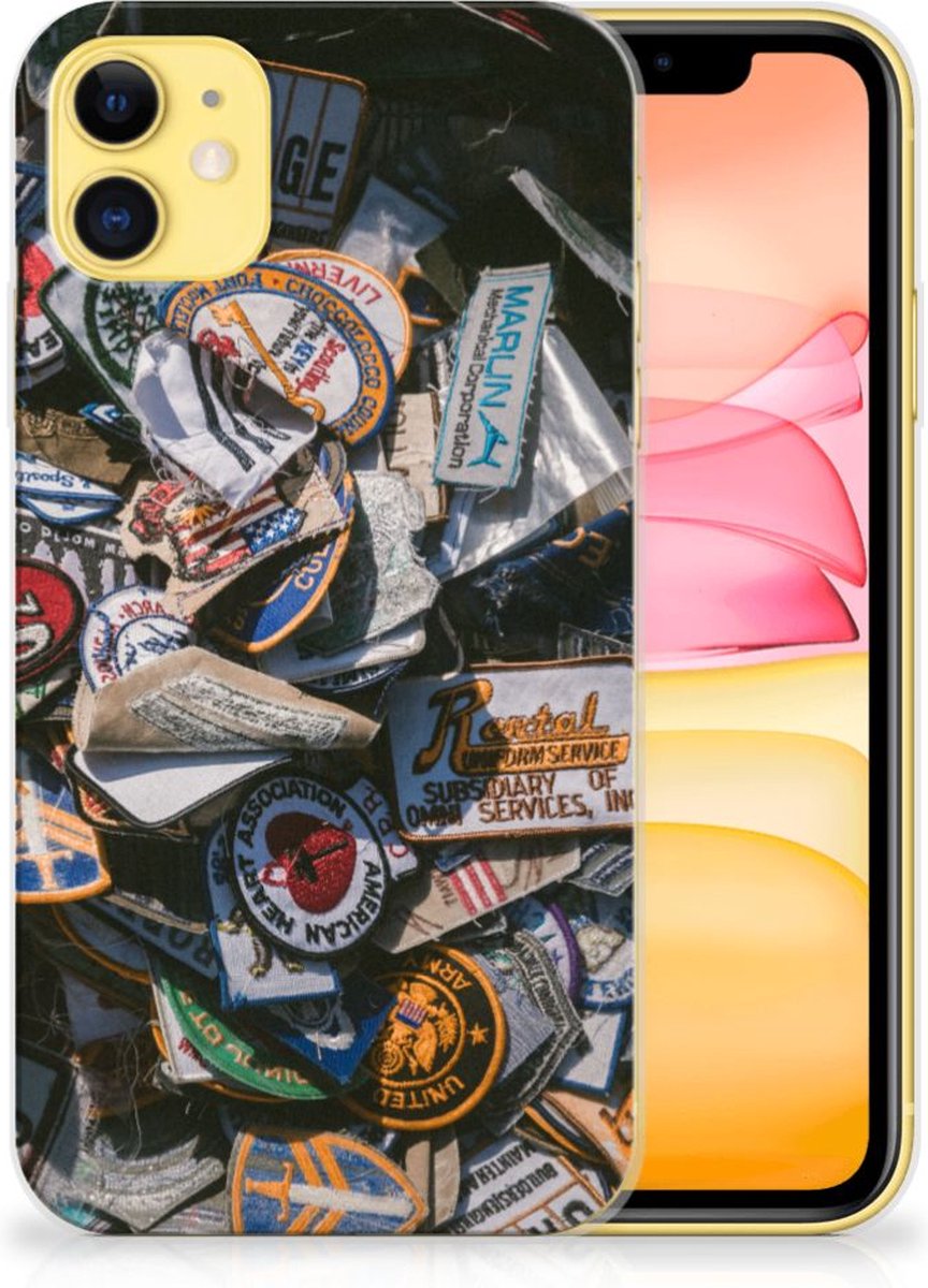 Apple iPhone 11 Siliconen Hoesje met foto Badges