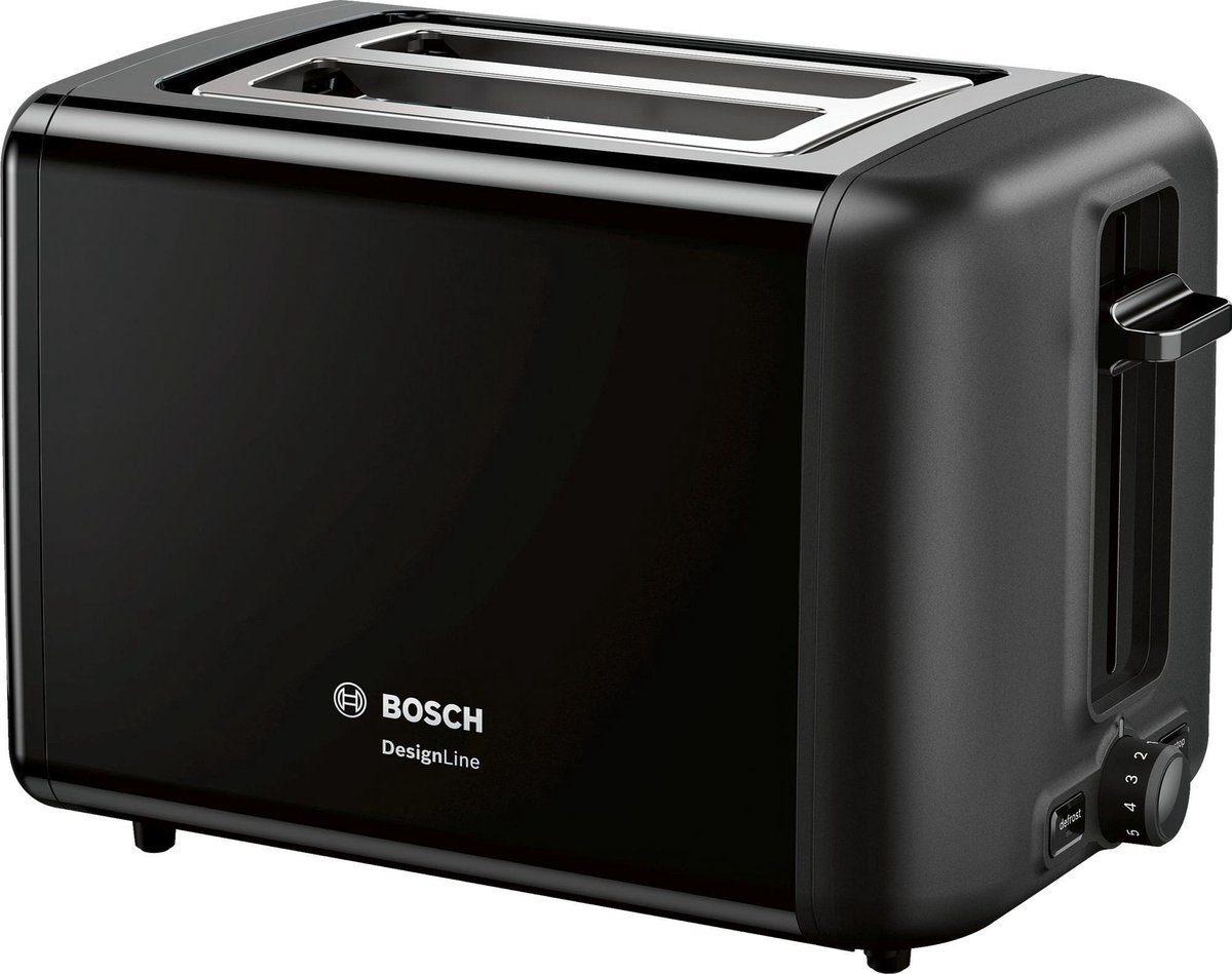 Bosch TAT3P423 DesignLine - Broodrooster - 2 snede(n) - Zwart