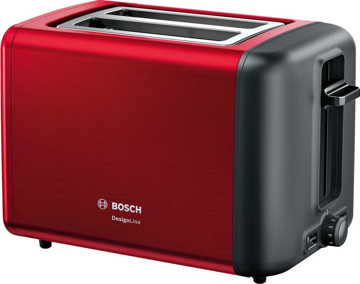 Bosch TAT3P424 DesignLine Broodrooster Rood/Zwart