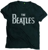 The Beatles - Drop T Logo Vintage Heren T-shirt - S - Zwart