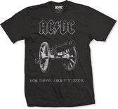 AC/DC Heren Tshirt -S- About To Rock Zwart
