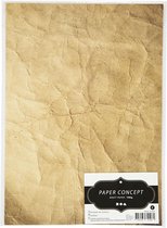 Kraft papier, A4 210x297 mm,  100 gr, gekreukeld, 10vellen