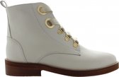 Tango | Pleun fat 53-f bone white leather/big rings/ski hooks - wooden sole | Maat: 36