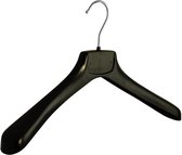 De Kledinghanger Gigant - 20 x Mantel / kostuumhanger kunststof zwart met schouderverbreding, 42 cm