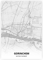 Gorinchem plattegrond - A3 poster - Tekening stijl