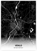 Venlo plattegrond - A2 poster - Zwarte stijl