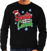 Foute Kersttrui / sweater - Santa I have been good - zwart voor heren - kerstkleding / kerst outfit S (48)