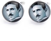 Manchetknopen - Nikola Tesla Zwart Wit