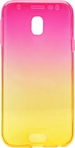 ADEL Siliconen Full Body Softcase Hoesje Geschikt voor Samsung Galaxy J3 (2017) - Kleurovergang Roze en Geel
