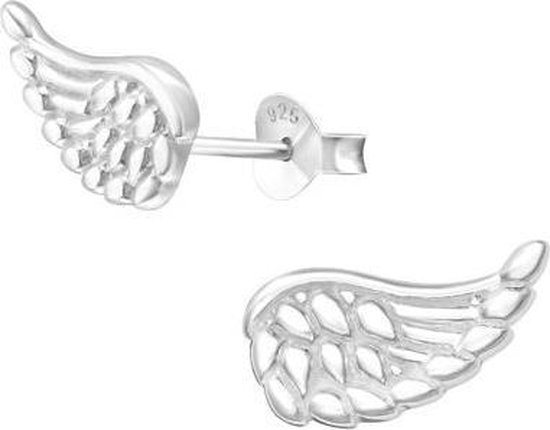 Angel wings zilveren vleugel oorbellen engel oorstekers dames | bol.com