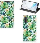 Geschikt voor Samsung Galaxy Note 10 Smart Cover Orchidee Groen