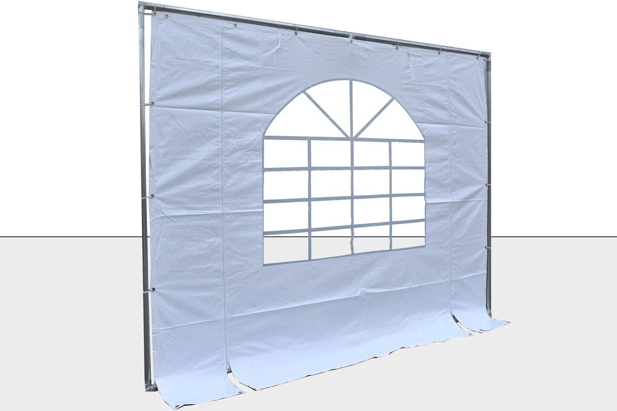Partytent zijwand PVC met raam en ritsen | 3 meter | 220cm hoog - Grijs |  bol.com