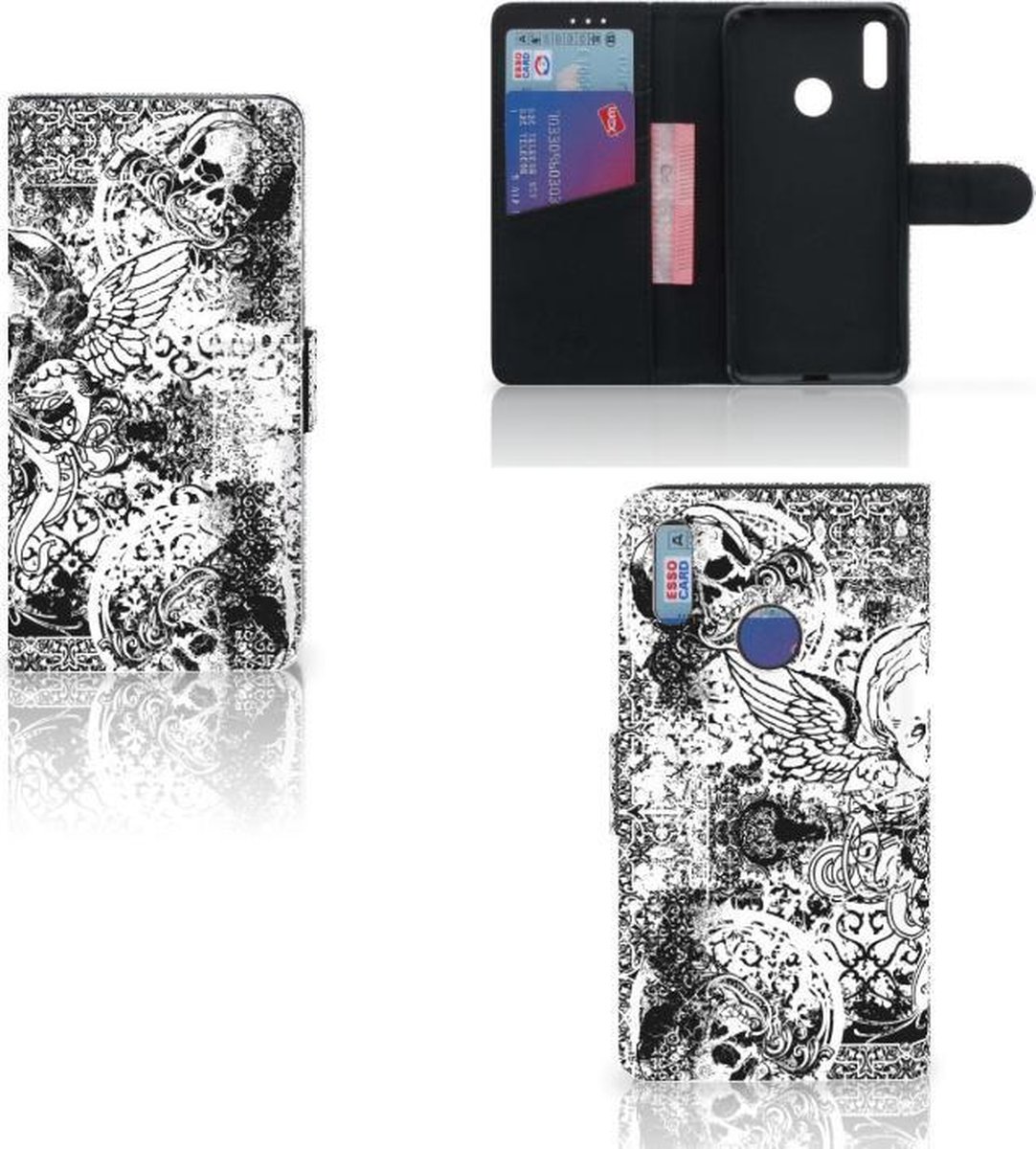 Telefoonhoesje met Naam Huawei Y7 (2019) Skulls Angel