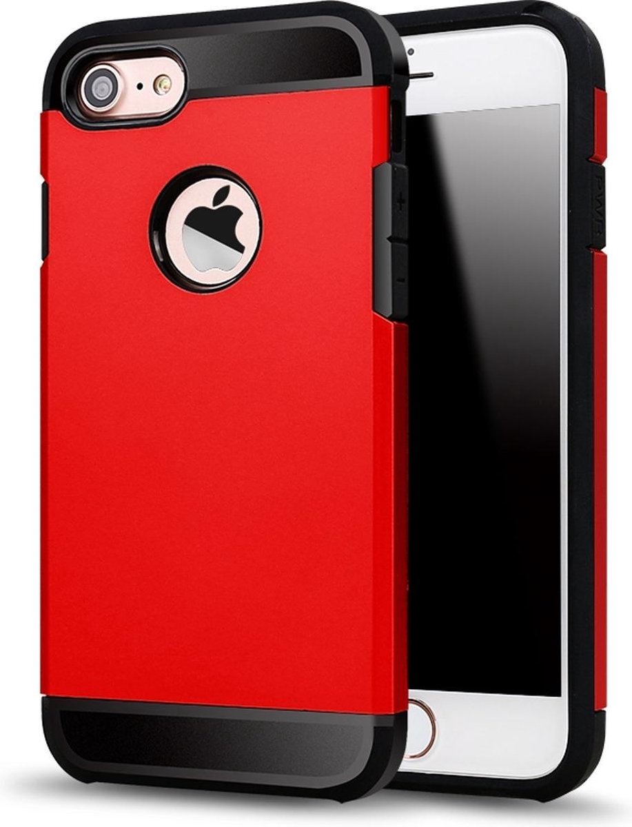 HB Hoesje Geschikt voor Apple iPhone 7 & 8 - Hybrid Amor Case - Rood