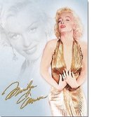 Marilyn Monroe - Gold Dress. Metalen wandbord 40,5 x 31,5 cm.