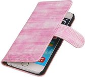Apple iPhone 6 Bookstyle Wallet Cover Mini Slang Roze - Cover Case Hoes