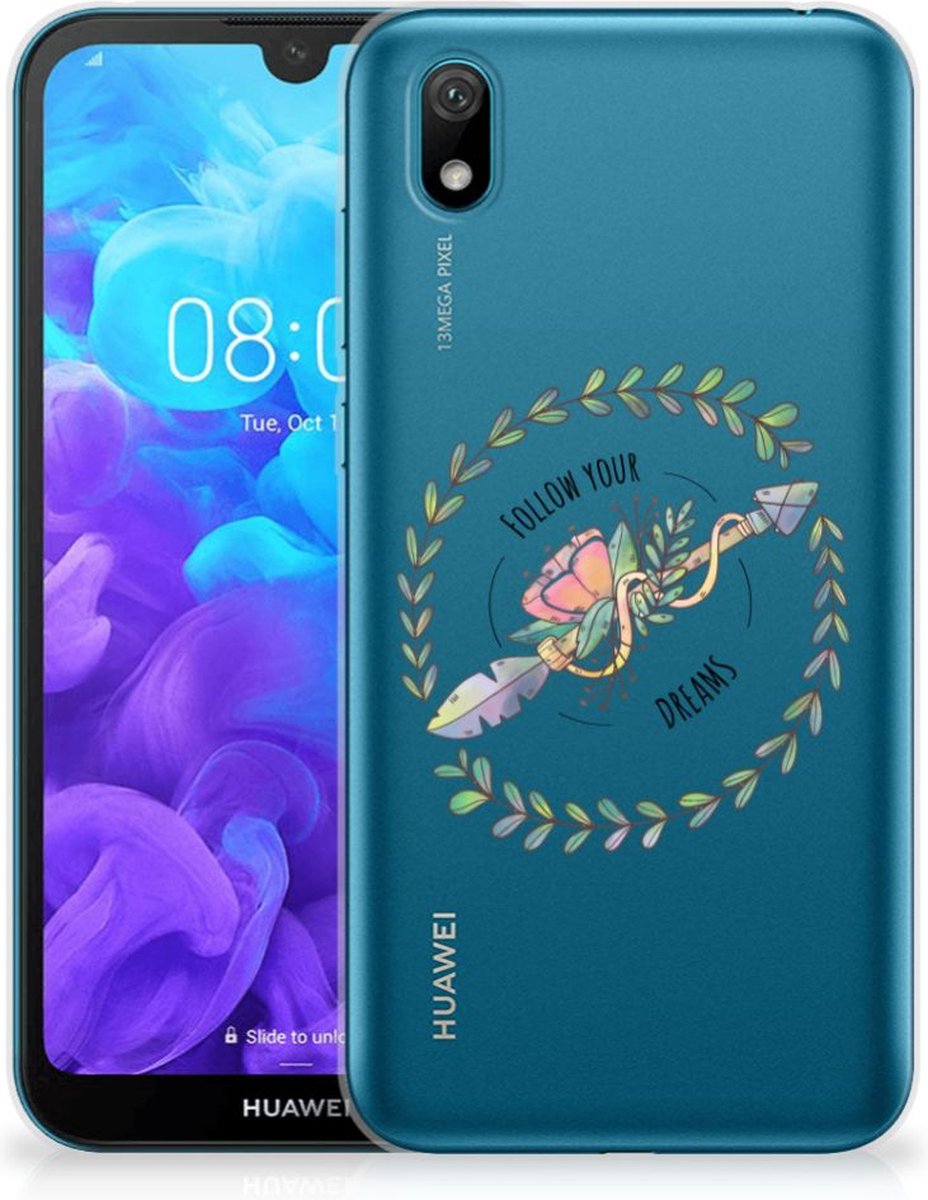 TPU Hoesje voor Huawei Y5 (2019) Telefoonhoesje met Naam Boho Dreams