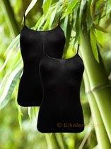 Boru Bamboo | MAAT L | 2-pack dames spaghettihemd | zwart