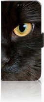 Samsung Galaxy A40 Telefoonhoesje met Pasjes Zwarte Kat