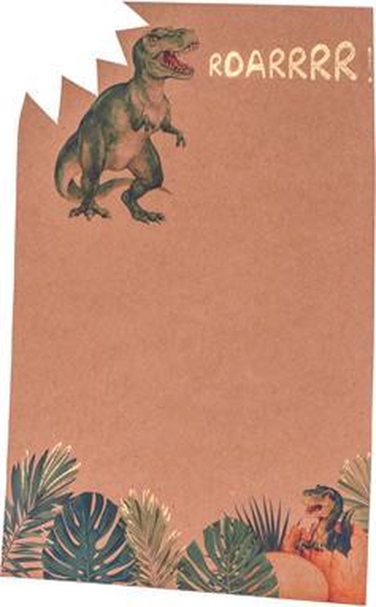 Uitnodiging Dinosaurus - 8 stuks | Kinderfeestje