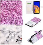 Samsung Galaxy A8 2018 - Bookcase Marble Smile - portemonee hoesje