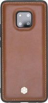 Bomonti™ - Huawei Mate 20 Pro - Clevercase telefoon hoesje - Bruin Milan - Handmade lederen back cover - Geschikt voor draadloos opladen
