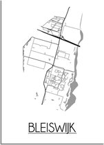 DesignClaud Bleijswijk Plattegrond poster  - A3 + Fotolijst zwart (29,7x42cm)