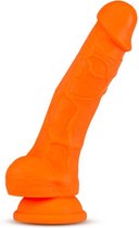 Neo Elite neon dildo met scrotum 19 cm