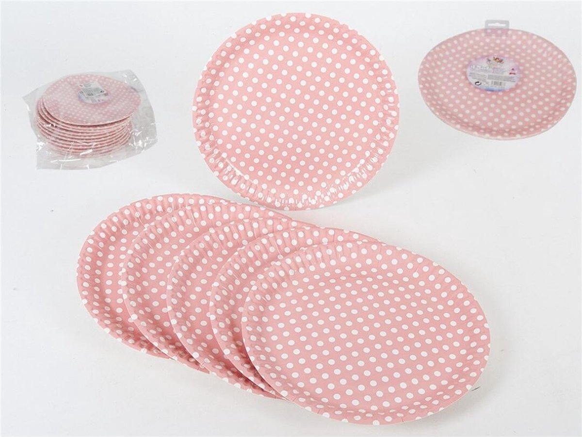 Papieren borden, feestborden met goudfolie, set van 23 cm, feestservies set, wit met gouden stippen, 50 stuks papieren borden voor afstudeerfeesten
