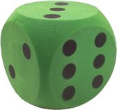 Grote foam dobbelsteen groen 16 x 16 cm - Dobbelspel - Speelgoed