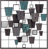 Spiegel Metalen Wanddecoratie - Wandbord - Ijzer - Glas 50x50 cm - Atmosphera Créateur d'intérieur
