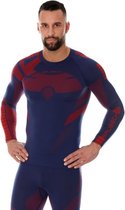 Brubeck | Baselayer Shirt Heren -  Thermoshirt DRY - Lange Mouw - Marineblauw/Rood - XL