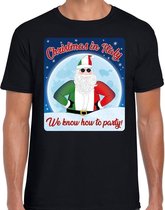 Fout Italie Kerst t-shirt / shirt - Christmas in Italy we know how to party - zwart voor heren - kerstkleding / kerst outfit L (52)