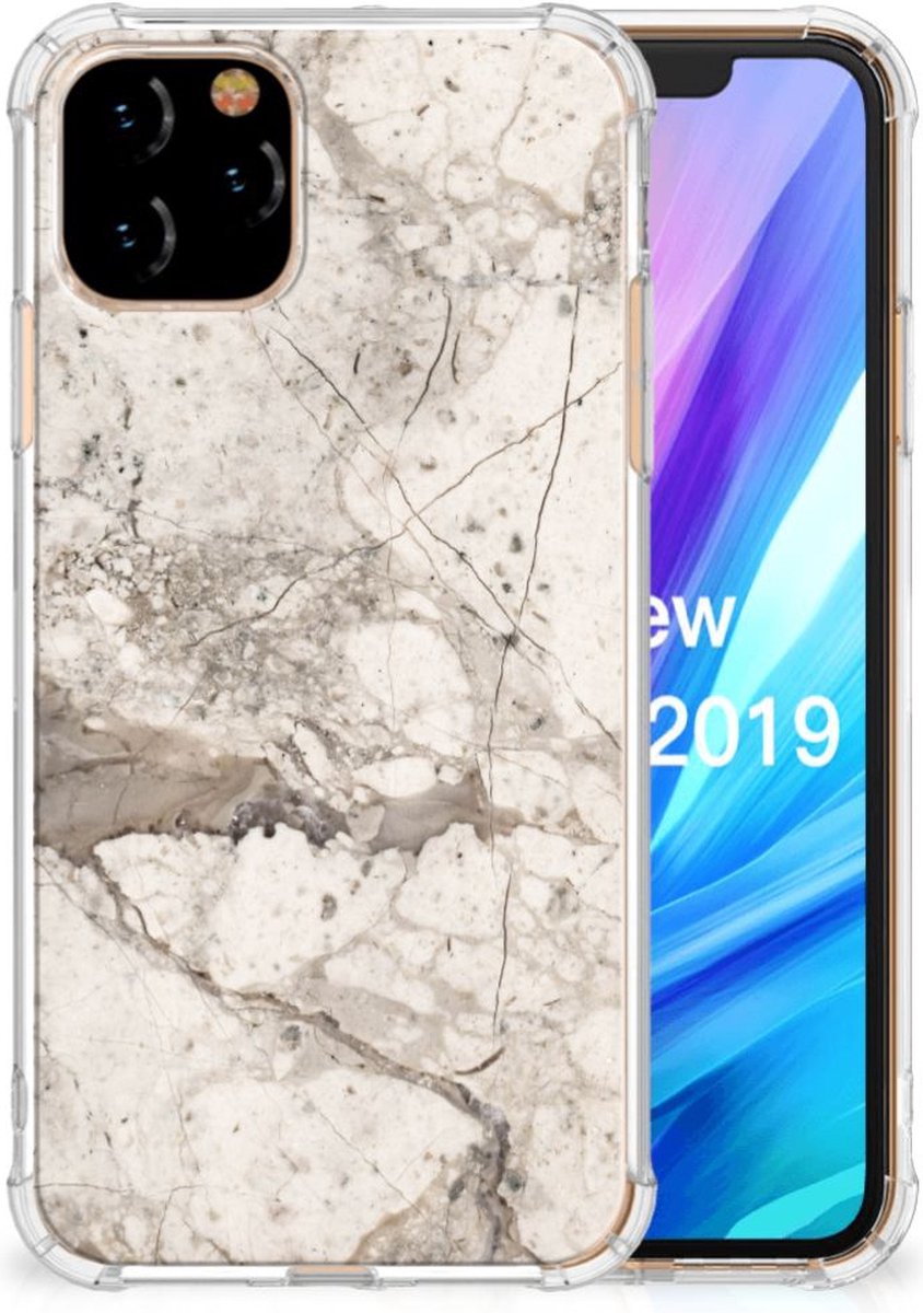 Apple iPhone 11 Pro Anti-Shock Hoesje Marmer Beige