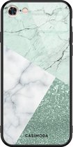 iPhone 8/7 hoesje glass - Minty marmer collage | Apple iPhone 8 case | Hardcase backcover zwart