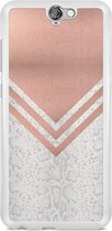 HTC One A9 hoesje - Rose gold snake