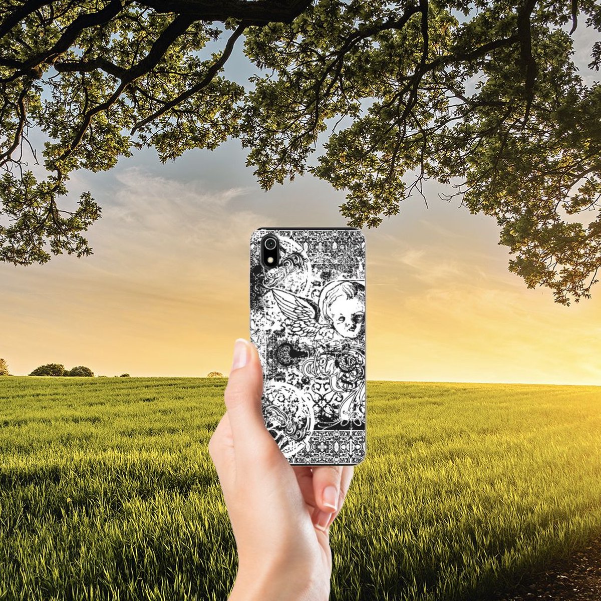 Silicone Back Case Xiaomi Redmi 7A Skulls Angel