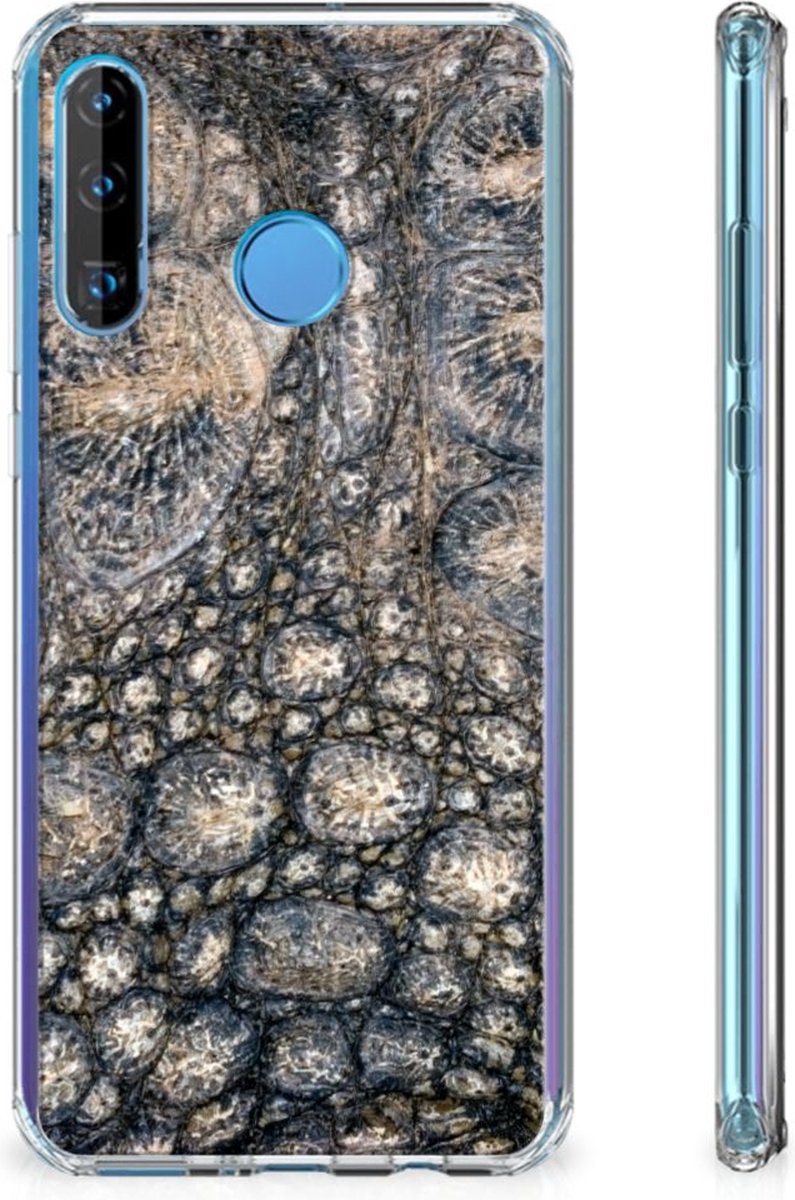 TPU Case Anti-Shock voor Huawei P30 Lite Case Anti-shock Krokodillenprint