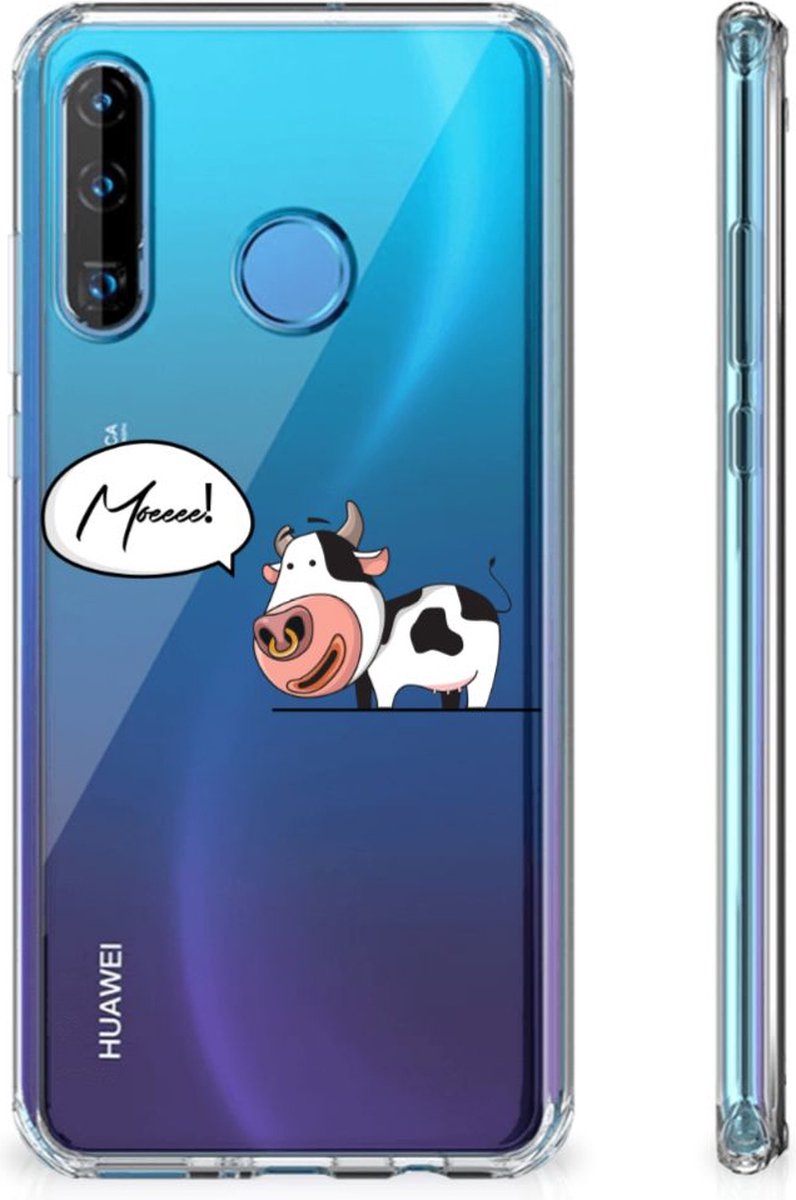 Huawei P30 Lite Stevig Bumper Hoesje Cheeky Cow