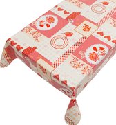 Tafelzeil Alida Rood -  140 x 500 cm - Multi tafellaken - Tafelkleed plastic - Voor buiten en binnen - Verschillende maten - Geleverd in een koker