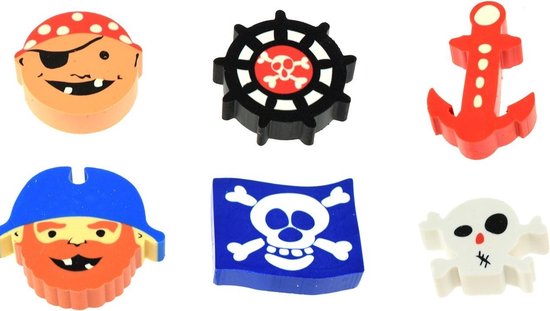 Toi-toys Piratengummen Multicolor 6 Stuks