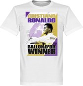 Ronaldo 4 Times Ballon d'Or Winnaar Real Madrid T-Shirt - L