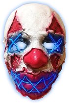 ORIGINAL CUP - Blauw LED clown masker van latex voor volwassenen - Maskers > LED maskers